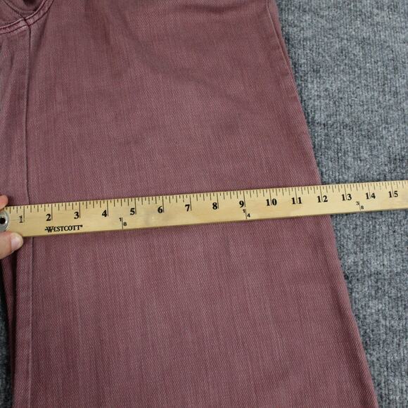 Pilcro Jeans Womens 28 Pink Wide Leg High Rise Utility Patch Pocket Denim Boho - Picture 11 of 13